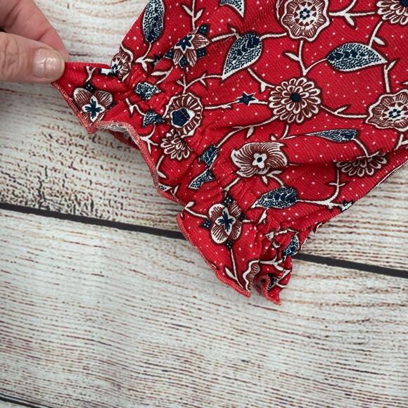 Melloday Floral Off Shoulder Blouse Women's Size 2X Red/White/Blue - Picture 3 of 9